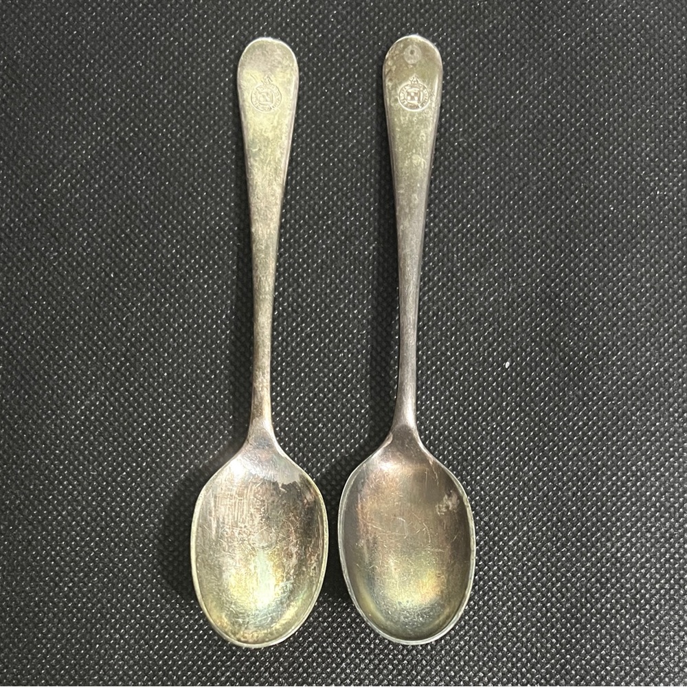 Vintage Canadian Pacific Railway Silverplate Teaspoons by Elkington - Set of 2